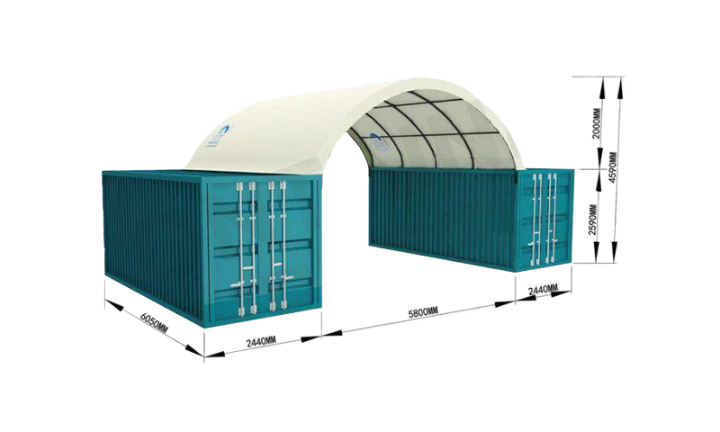 Gold Mountain Shipping Container Canopy Shelter 20'x20'