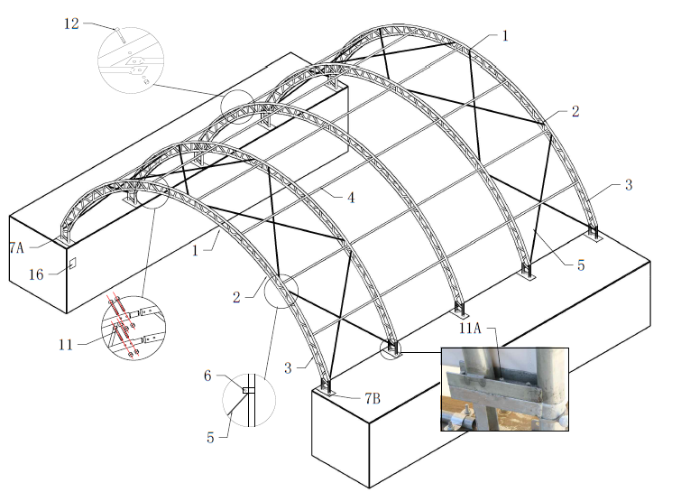 Gold Mountain Double Truss Shipping Container Canopy Shelter 40'x40'x15'