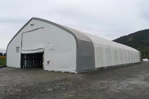 Gold Mountain Double Truss Peak Storage Shelter W70'xL120'xH28'